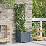 Jardinières vidaXL avec système d'irrigation légère gris clair
