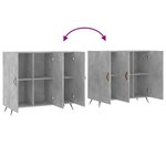 vidaXL Buffet gris béton 90x34x80 cm bois d'ingénierie