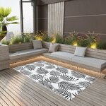 vidaXL Tapis d'extérieur Blanc et noir 160x230 cm PP