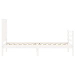 vidaXL Cadre de lit sans matelas blanc bois massif