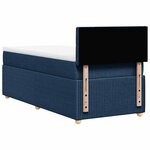 vidaXL Sommier à lattes de lit avec matelas Bleu 90x200 cm Tissu