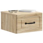 vidaXL Cabinet de chevet mural 2 Pièces Chêne Sonoma 34 5 x 33 x 20 cm