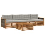 vidaXL Ensemble de canapés d'extérieur 5 pc Naturel et gris clair