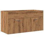 vidaXL Armoire lavabo de bain avec bassin intégré chêne artisanal