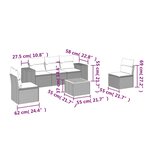 vidaXL Salon de jardin 6 Pièces avec coussins gris résine tressée