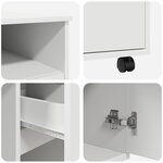 vidaXL Bureau avec roues Blanc 91 x 50 x 77 cm Bois d'ingénierie