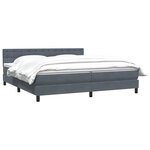 vidaXL Sommier à lattes de lit et matelas gris foncé 180x210cm velours