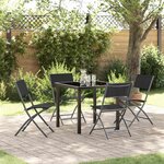vidaXL Ensemble de salle à manger pour jardin Pliant 5 Pièces Noir
