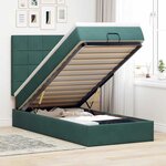 vidaXL Cadre de lit ottoman avec matelas vert foncé 90x190 cm velours