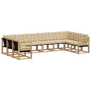 vidaXL Ensemble de canapés d'extérieur 10 Pièces Blanc et Beige