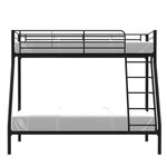 Lits superposés BRUCE en métal noir avec sommiers inclus 90/140 x 190 cm