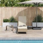 vidaXL Transat Beige et blanc crème 55 x 200 x 92 cm polyrotin