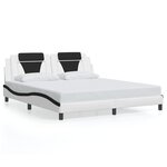 vidaXL Cadre de lit Viana avec LED sans matelas blanc et noir 180x200 cm