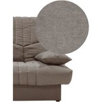 Clic clac 3 places THELMA - Tissu Soro taupe - Couchage 125 x 190 cm - 190 x 92 x 96 cm