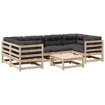 vidaXL Salon de jardin 7 Pièces avec coussins bois de pin massif