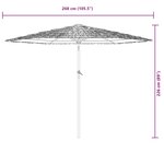 vidaXL Parasol de jardin avec mât en acier blanc 268x268x226 cm