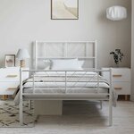 vidaXL Cadre de lit métal sans matelas et pied de lit blanc 100x190 cm