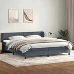 vidaXL Sommier à lattes de lit et matelas gris foncé 180x210cm velours
