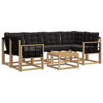 vidaXL Ensemble de canapés d'extérieur 7 pc Blanc et noir