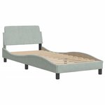 vidaXL Cadre de lit avec LED sans matelas gris clair 90x190 cm velours