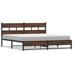 vidaXL Cadre de lit en métal sans matelas chêne marron 180x200 cm