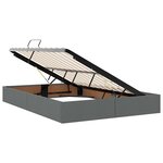vidaXL Lit de rangement LED avec matelas Gris foncé 140 x 190 cm Tissu
