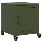 vidaXL Table de chevet vert olive 36x39x43 5 cm acier