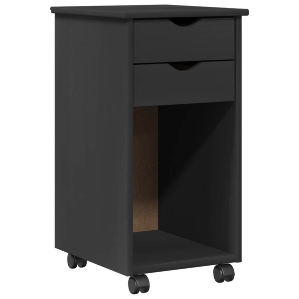 vidaXL Cabinet roulant Gris 34 x 39 x 65 5 cm Pin massif