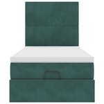 vidaXL Cadre de lit ottoman avec matelas vert foncé 90x200 cm velours