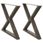 vidaXL Pieds de table à manger 2 pièces Acier naturel 90 x (72-73 3) cm Acier