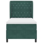 vidaXL Lit à ressorts avec matelas vert foncé - 90x200 cm en velours