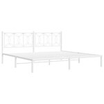 vidaXL Cadre de lit métal sans matelas et tête de lit blanc 193x203 cm