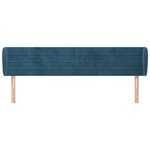 vidaXL Tête de lit avec oreilles Bleu foncé 163x23x78/88 cm Velours