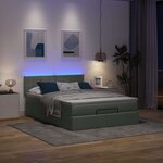 vidaXL Lit ottoman avec matelas et LED gris foncé 140x200 cm tissu