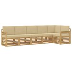 vidaXL Ensemble de canapés d'extérieur 6 pc Blanc et Beige Polyester