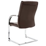 Chaise fauteuil siège de bureau informatique étude cantilever similicuir brun 02_0023993