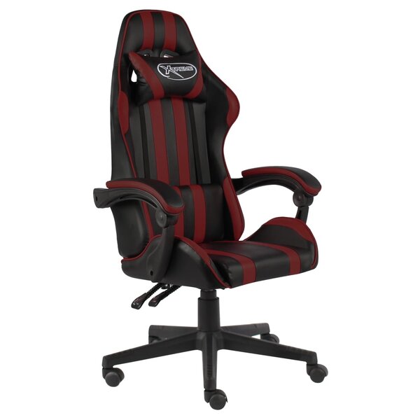 vidaXL Fauteuil de jeux vidéo Noir et rouge bordeaux Similicuir