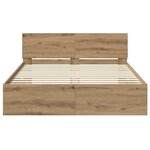 vidaXL Cadre de lit Chêne artisanal 140 x 200 cm Bois d'ingénierie