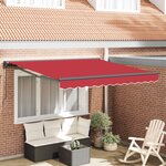 vidaXL Cadre d'auvent Rouge 350 x 250 cm Polyester avec revêtement PU