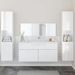 vidaXL Ensemble de meubles de salle de bain 4 Pièces blanc brillant