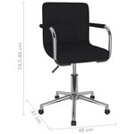 vidaXL Chaise pivotante de salle à manger Noir Tissu