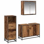 vidaXL Ensemble de mobilier de salle de bain 3 Pièces Bois Ancien