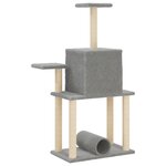 vidaXL Arbre à chat avec griffoirs en sisal gris clair 122 cm