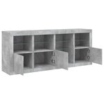 vidaXL Buffet avec lumières LED gris béton 164x37x67 cm