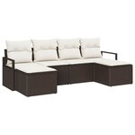 vidaXL Ensemble de canapé de jardin avec coussin 6 Pièces Marron et Crème
