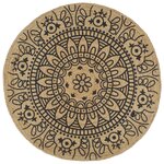 vidaXL Tapis fait à la main Jute avec imprimé bleu foncé 120 cm