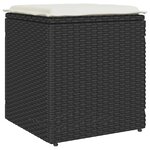 vidaXL Tabourets jardin coussins 2 Pièces noir 40x40x43 cm résine tressée