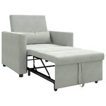 vidaXL Canapé Lit Simple Gris clair 90 x 165 x 87 cm Velours