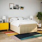 vidaXL Sommier à lattes de lit avec matelas Crème 140x200 cm Tissu