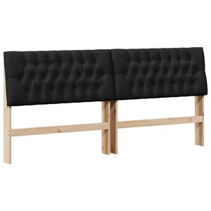 vidaXL Tête de lit capitonnée Noir 200 cm Pin massif